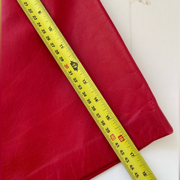 100% genuine leather red mini skirt size 12 - Picture 5 of 5